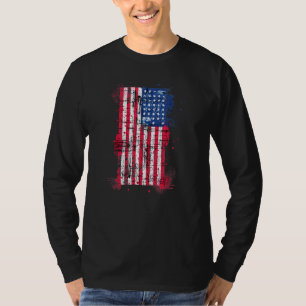 Distressed American Flag Faded Usa Flag T-Shirt