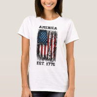 Distressed American Flag Freedom Est 1776