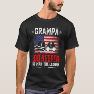 Distressed American Flag Grampa Zoo Keeper The Leg T-Shirt
