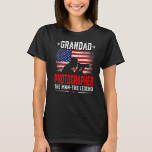 Distressed American Flag Grandad Photographer The T-Shirt
