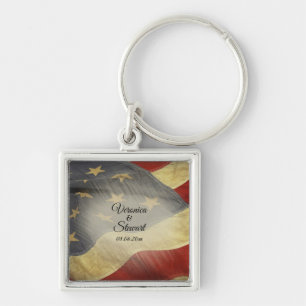Distressed American Flag Keychain