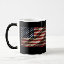 Distressed American Flag Magic Morphing Coffee Mug
