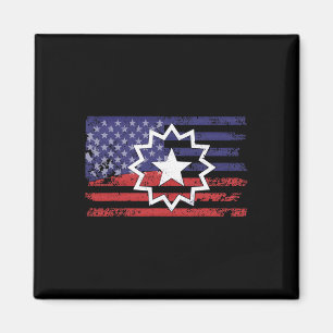 Distressed American Flag Of Juneteenth Red White B Magnet
