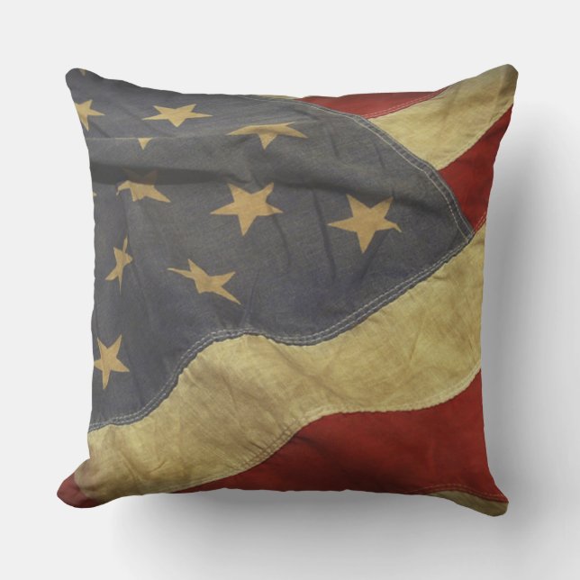 Distressed American Flag Outdoor Cushion (Front)