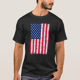 Distressed American Flag Patriotic America Us 4th  T-Shirt