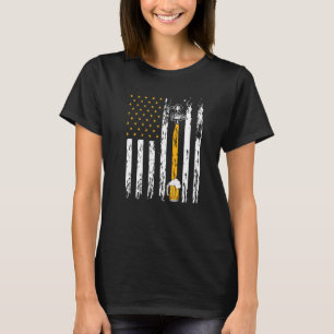 Distressed American Flag Patriotic Craft Beer Tap T-Shirt