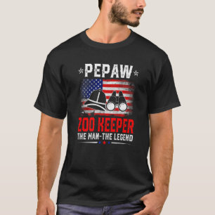 Distressed American Flag Pepaw Zoo Keeper The Lege T-Shirt