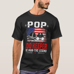 Distressed American Flag Pop Zoo Keeper The Legend T-Shirt