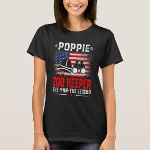 Distressed American Flag Poppie Zoo Keeper The Leg T-Shirt