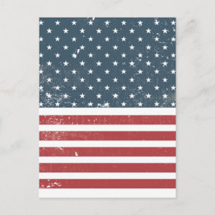 distressed american flag postcard