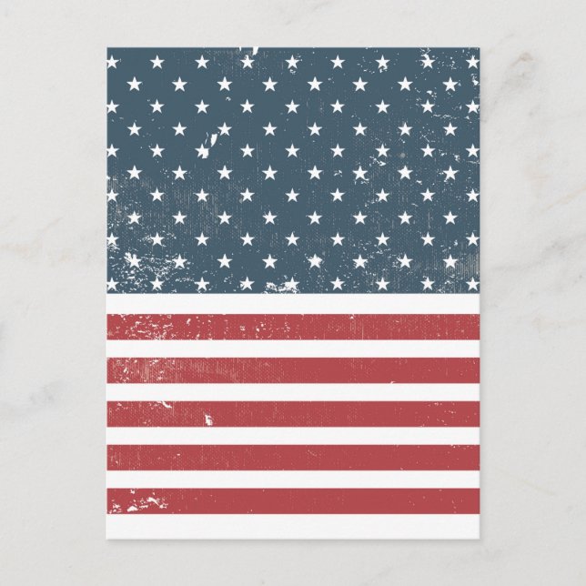 distressed american flag postcard (Front)