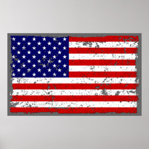 Distressed American Flag Poster