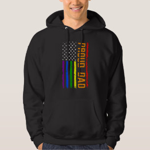 Distressed American Flag Proud Dad Lgbt Lesbian Ga Hoodie