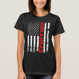 Distressed American Flag Retro Patriotic Arkansas T-Shirt