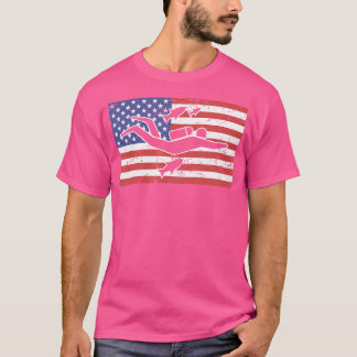 Distressed American Flag Scuba Diving T-Shirt