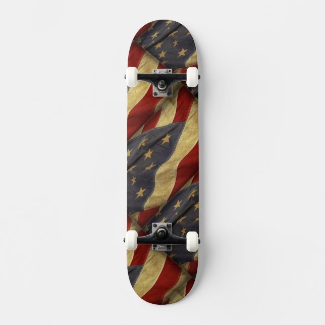 Distressed American Flag Skateboard (Front)