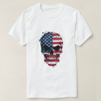 Distressed American Flag Skull