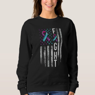 Distressed American Flag Suicide Prevention Awaren Sweatshirt