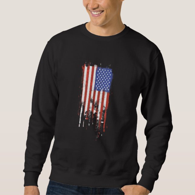 Distressed American Flag Sweatshirt (Front)