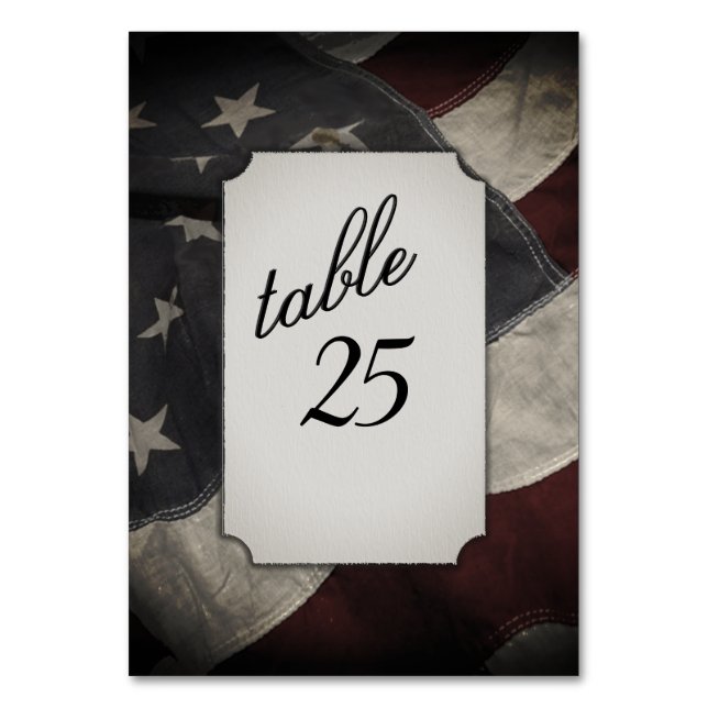 Distressed American Flag Table Number (Front)