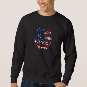 Distressed American Flag Tiger Unisex Sweatshirt