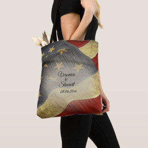 Distressed American Flag  Tote Bag