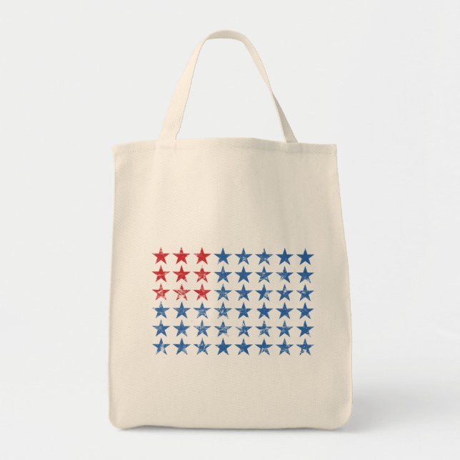 Distressed American Flag Tote Bag (Front)