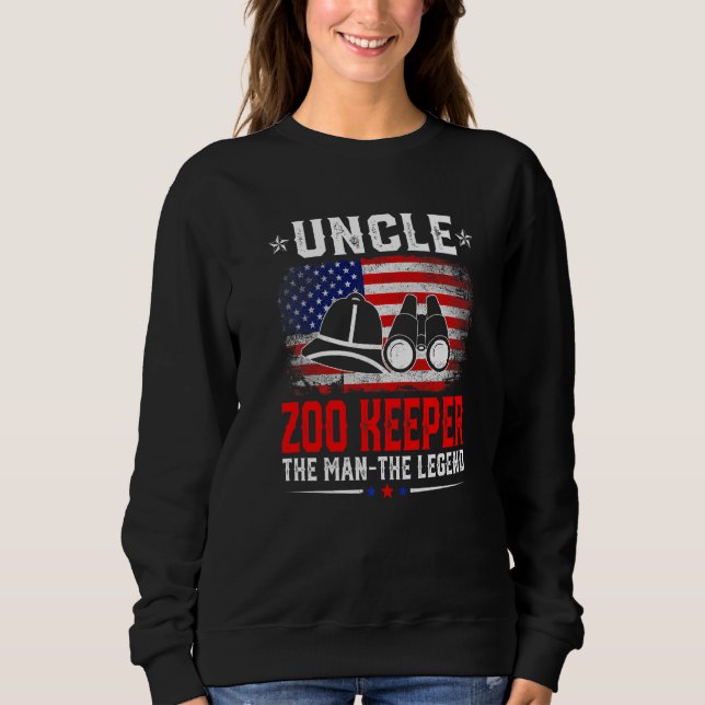 Distressed American Flag Uncle Zoo Keeper The Lege Sweatshirt (Front)