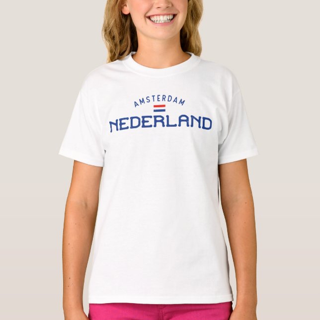 Distressed Amsterdam Nederland (Netherlands Girls' T-Shirt (Front)