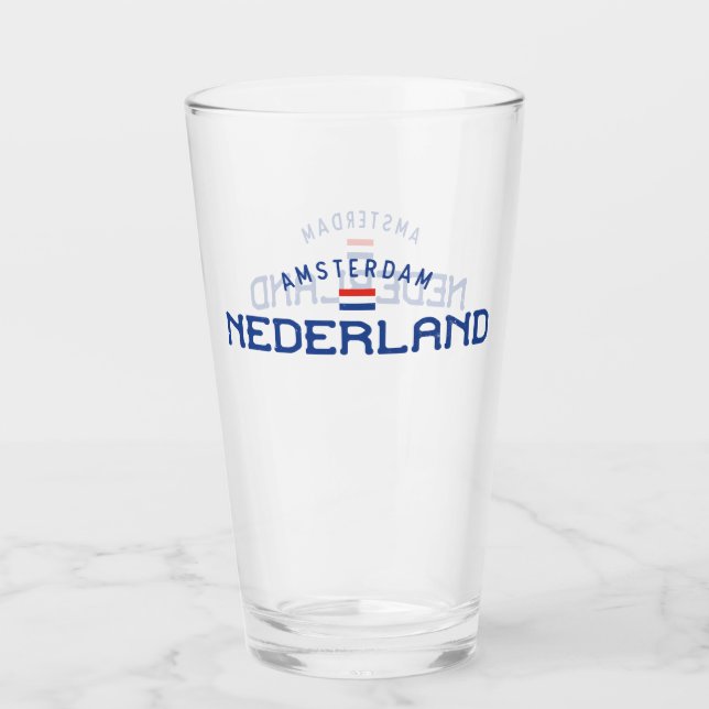 Distressed Amsterdam Nederland (Netherlands) Glass (Front)