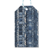 Distressed And Braided Blue Jean Denim