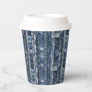 Distressed And Braided Blue Jean Denim Paper Cups