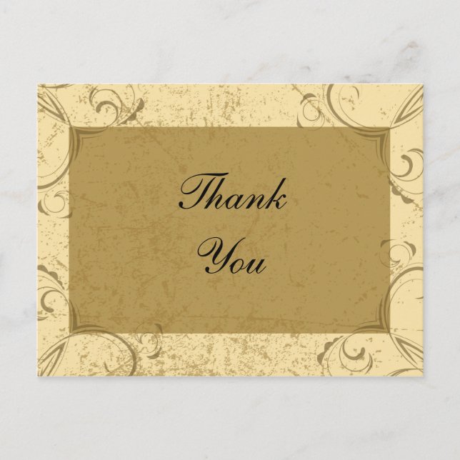 Distressed and Elegant Thank You Postcard (Front)
