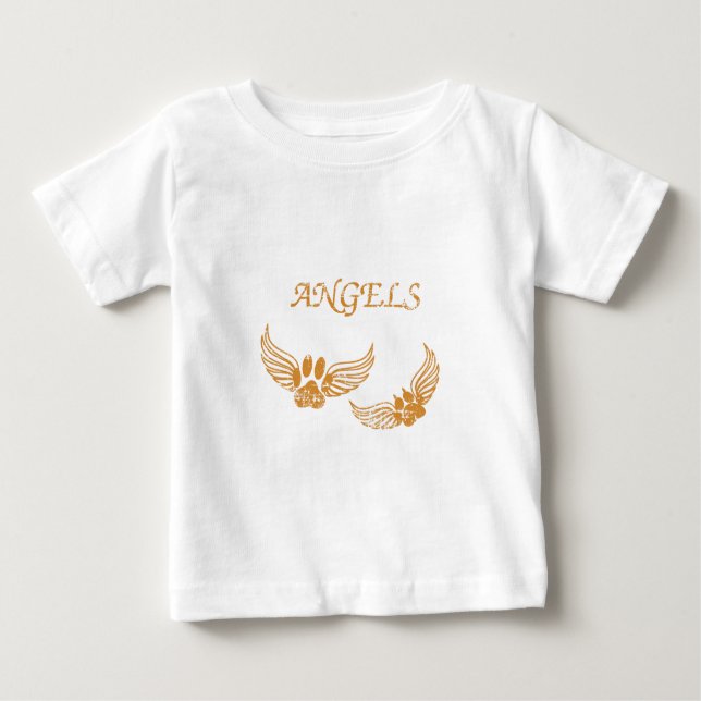 Distressed Angel Pet Paws Baby T-Shirt (Front)