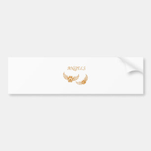 Distressed Angel Pet Paws Bumper Sticker