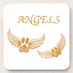 Distressed Angel Pet Paws Coaster