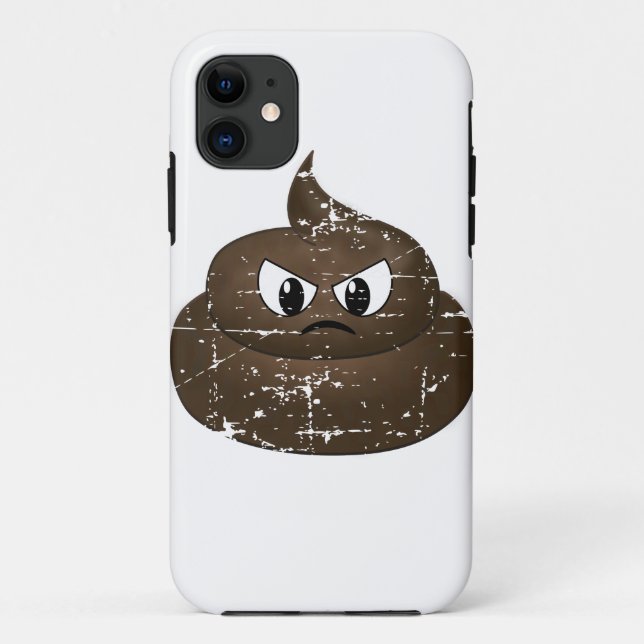 Distressed Angry Cartoon Poop Case-Mate iPhone Case (Back)