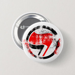 Distressed Anti-Fascist Action Flag 6 Cm Round Badge