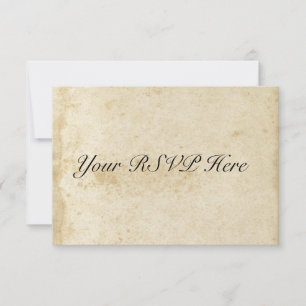 Distressed Antique Stained Paper RSVP Card