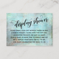 Distressed Aqua Display No Wrap Bridal Shower Card