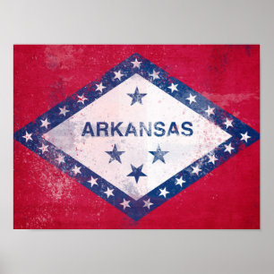 Distressed Arkansas Flag Poster