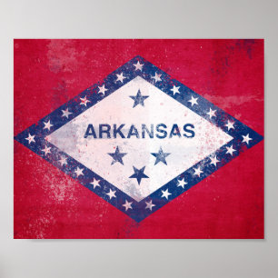 Distressed Arkansas Flag Poster