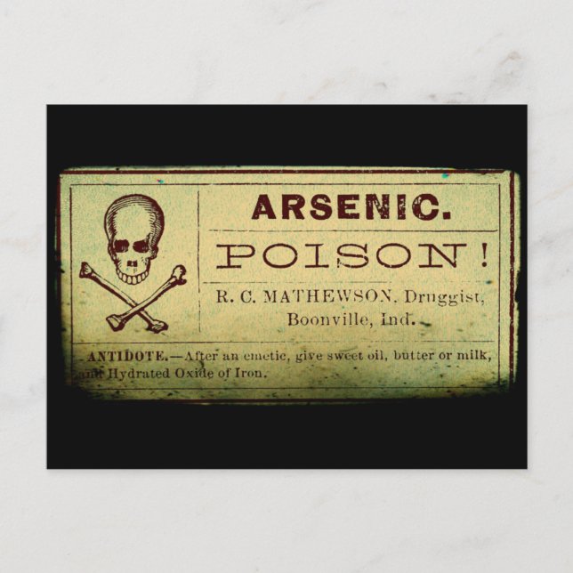 Distressed Arsenic Label Postcard (Front)