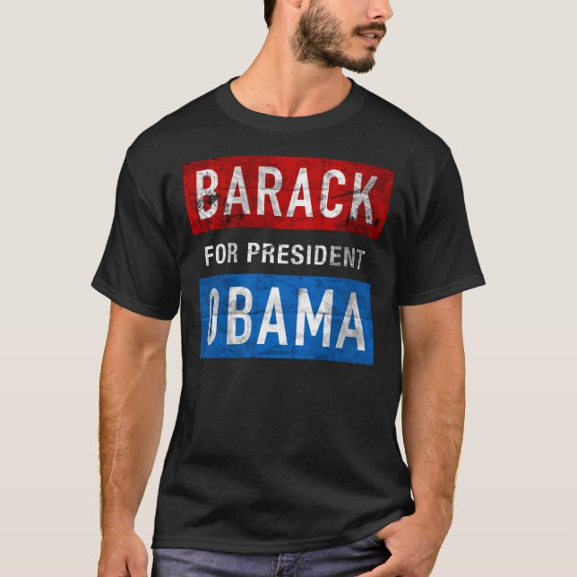 Distressed Barack Obama Dark T-shirts (Front)