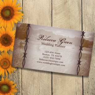 distressed barbwire western country ranch farm business card