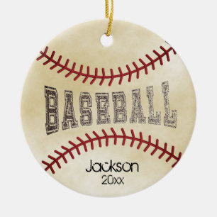 Distressed Baseball ⚾ Ceramic Tree Decoration