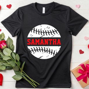 Distressed Baseball Custom Name Baseball Mum Sport T-Shirt