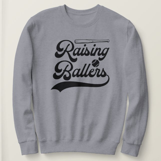 Distressed Baseball Season Mum Graphic Sweatshirt (Design Front)