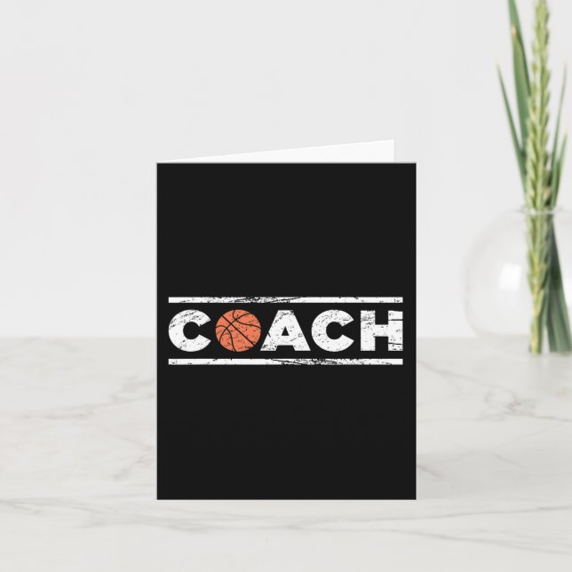 Distressed Basketball Coach  Card (Front)