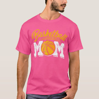 Distressed Basketball Mum Tee Women Mama Mummy Mot